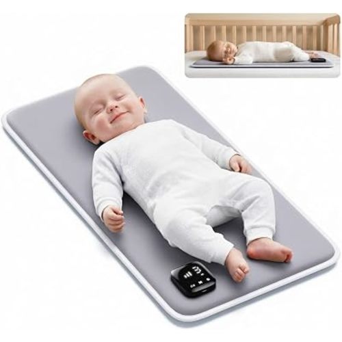 Baby Sleep Aid Vibrating Mat – Magnetic Rechargeable Soothing Pad, 90-Min Timer & Auto-Shutoff, Anti-Touch Design, 5D Memory Foam Portable Mattress Pad for Fussy Newborns 0-12 Months