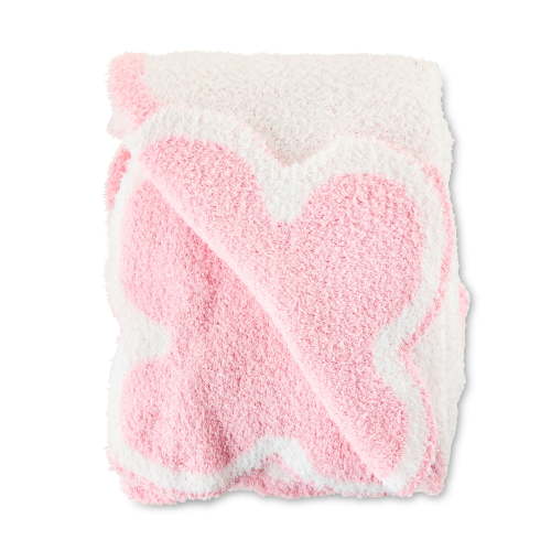 Parent's Choice Pink and White Scallop Baby Blanket for Comfort
