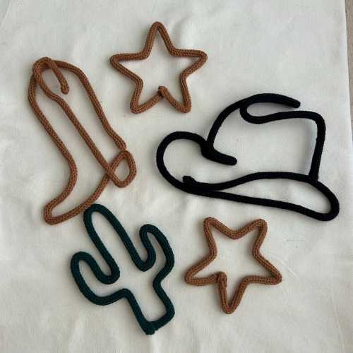 Knitted Wire Western Wall Decor | Knitted Wall Art | Kids Cowboy Decor | Classroom Decor| Western Theme Nursery