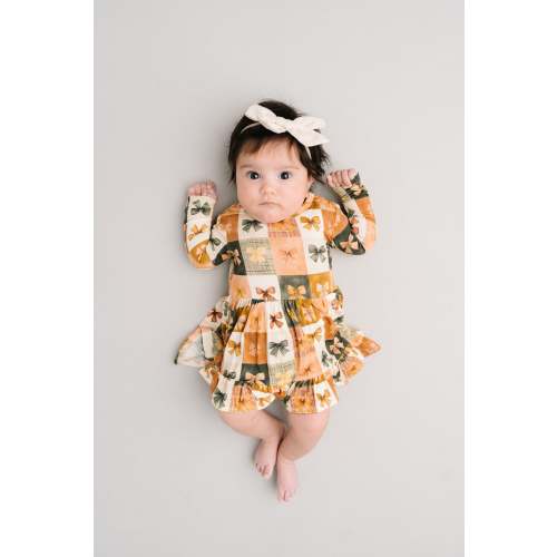 Bow Patchwork Bodysuit Bamboo Dress