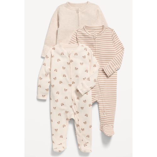 2-Way-Zip Sleep & Play Footed One-Piece 3-Pack for Baby
