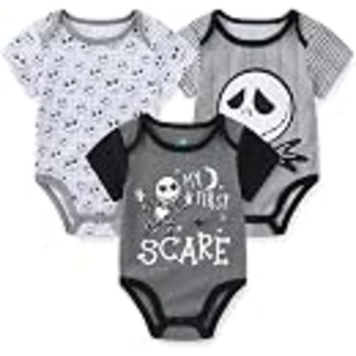 Disney Nightmare Before Christmas Boys Jack Skellington 3 Pack Bodysuits for Infant