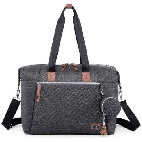Dikaslon Diaper Bag Tote with Pacifier Case and Changing Pad Baby Bag for Boys and Girls, Dark Gray
