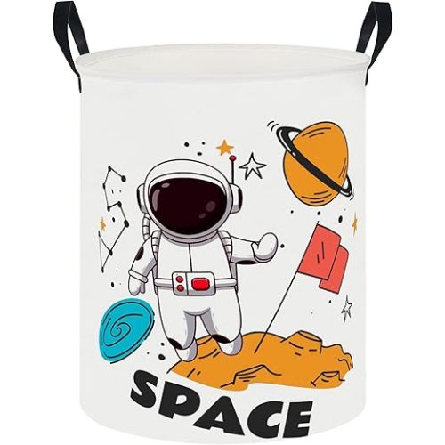 19.7" Laundry Basket,Kids Dirty Clothes Hamper,Waterproof Toys Storage Bin,Room Decor,Gift Baskets,Nursery Hamper(Space)