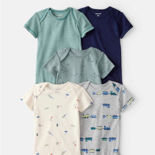 Baby Boy 5-Pack Train Multipack Bodysuits - Green/Blue | Carter's