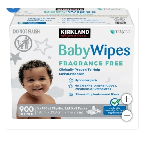 Kirkland Signature Baby Wipes Fragrance Free, 900-count