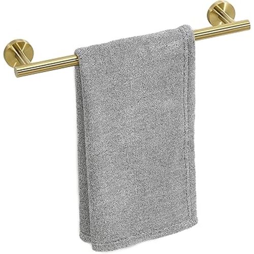 Brushed Gold Towel Bar, 14 Inch Towel Racks for Bathroom Wall Mounted, Thicken SUS304 Stainless Steel Heavy Duty Hand Towel Holder Organizer, Bathroom Accessories, Total Length 16.5 Inch