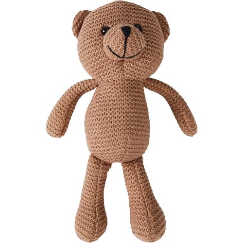 Rossoff Teddy Bear, Cute, Knitted, 10" Stuffed Animal, Cotton Plush, Vintage, Brown, Unisex, 0+