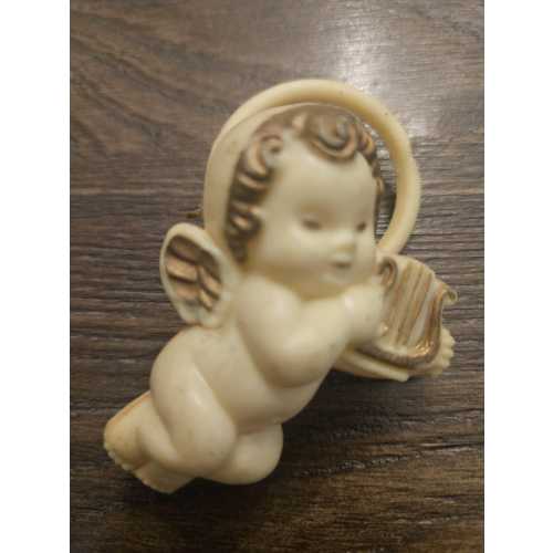Mid Century Celluloid Cherub Angel Baby Rattle