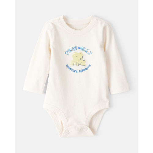 Baby Aunts Favorite Cotton Long-Sleeve Graphic Bodysuit - Ivory | Carter's