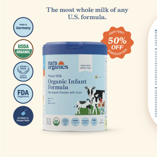 Organic Whole Milk Infant Formula – Starter bundle – Nara Organics