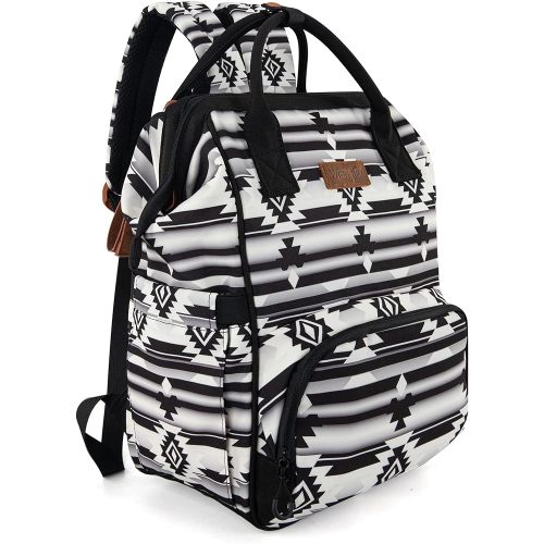 Montana West Wrangler Callie Diaper Bag Backpack with Stroller Straps Multifunction Baby Travel Bag WG2204-9110BK