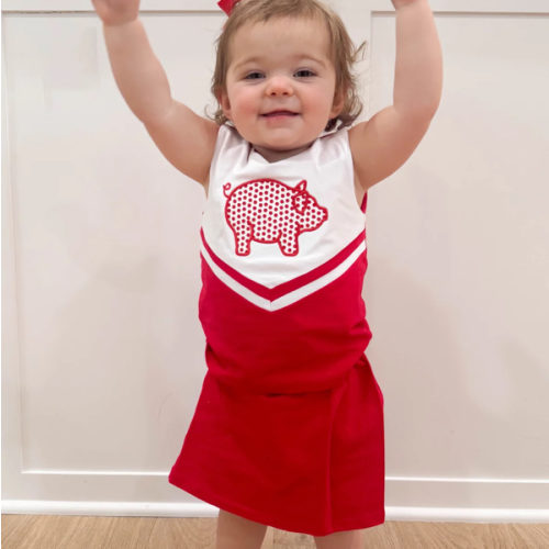 polka dot pig cheer dress