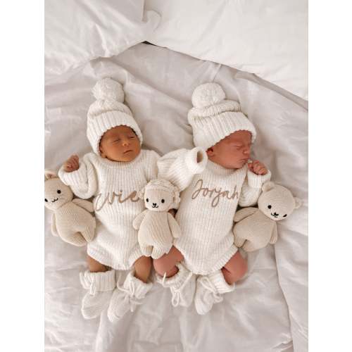 CHUNKY TEXTURED KNIT ROMPER | SNOW