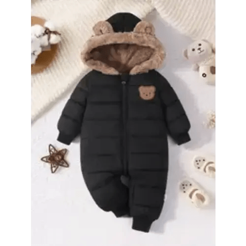Cute Bear Thickened Warm Baby and Newborn One-Piece Bodysuit, Winter Onesie Snowsuit, Infant Outdoor Bodysuit, Easy to Match, Halloween Thanksgiving Christmas Gift - TikTok Shop