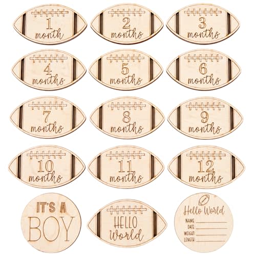 Wooden Monthly Milestone Cards – Set for Baby Photos – Newborn Milestone Discs – Engraved Wooden Baby Age Markers for Monthly Growth Photos – Perfect Baby Shower Gift