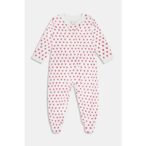Infant Hearts Zipper Footie