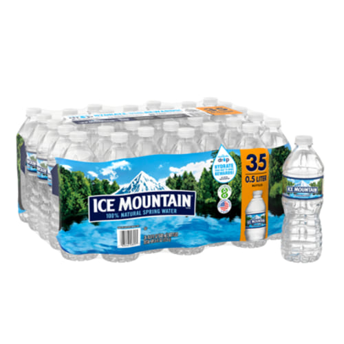 Ice Mountain Spring Water, 16.9 fl oz, 35 Pack Plastic Bottles