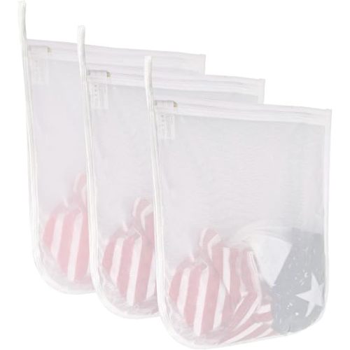 3 Pack Delicates Laundry Bags, Fine Mesh Wash Bag with Hanging Loop