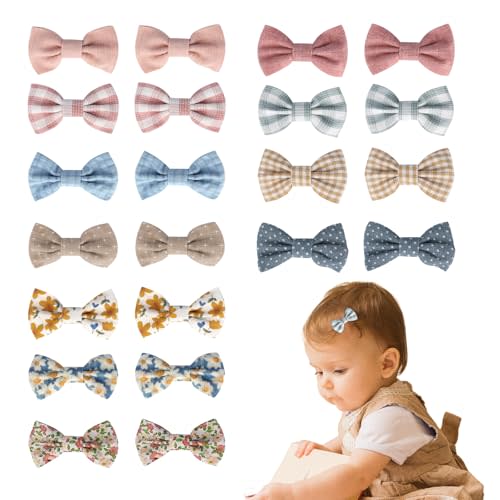 JESSCAT 22 Pcs Hair Clips for Girls with Bows Flower, Fully Lined Alligator Clips and Barrettes, Fabric Handmade Barrettes Hair Accessories for Girls Baby Infants Toddler Kids