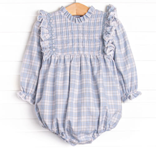 Bleu: Francine Smocked Bubble, Blue – Stitchy Fish