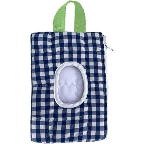 HIBEAR Quilted Diaper Wipe Pouch Portable Mommy Bag Refillable Floral Baby Wipe Holder for Travel Stroller Daily Casual (Plaid A)
