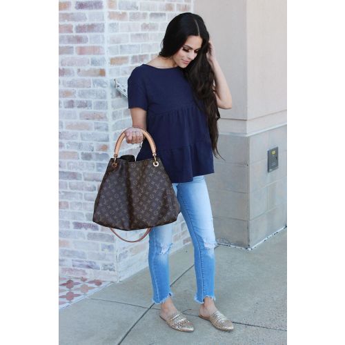 Cotton Nursing Top - Ruffle Navy – Nursing Queen