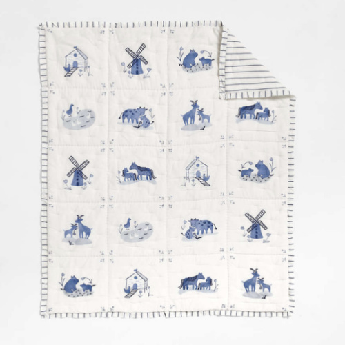 Painted Pasture 100% Organic Cotton Voile Baby Crib Quilt