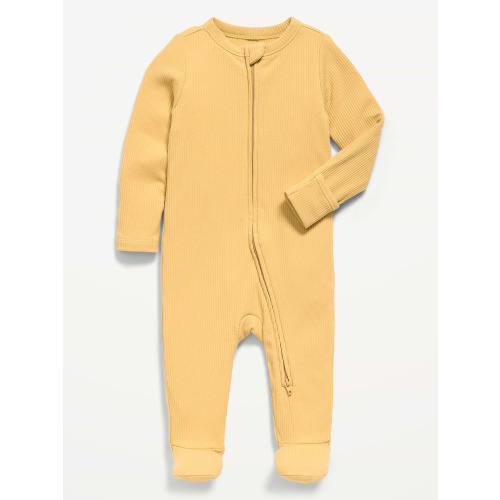Textured Ribbed 2-Way-Zip Sleep & Play Footed One-Piece for Baby
