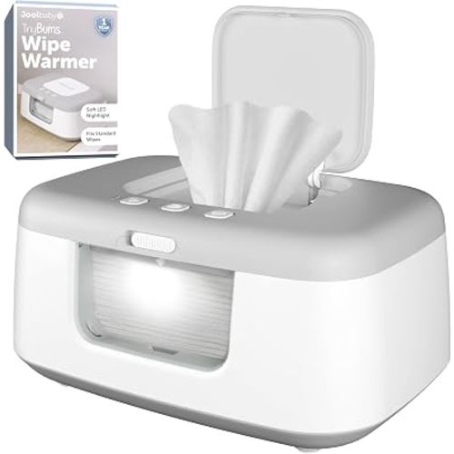 Jool Baby TinyBums Baby Wipe Warmer & Dispenser with LED Changing Light & On/Off Switch (Gray)
