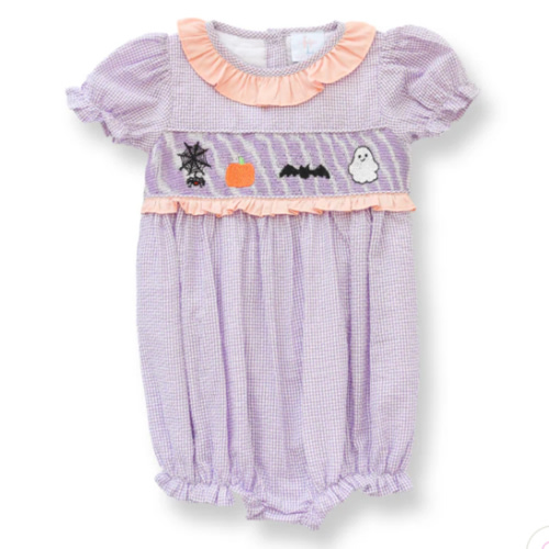 PRE-ORDER Purple Smocked Halloween Bubble