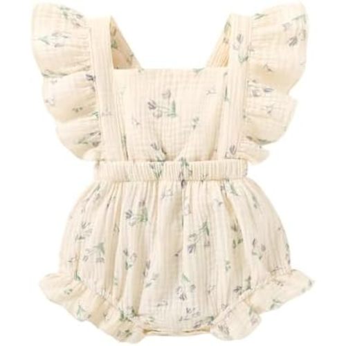 Happy Town Newborn Baby Girl Clothes Infant Summer Romper Sleeveless Floral Cute Outfits One Piece Jumpsuit Bodysuit
