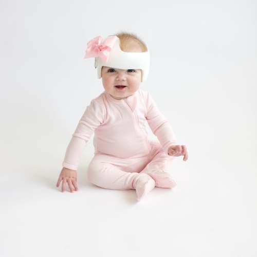 Ribbed Zipper Footie in Sakura