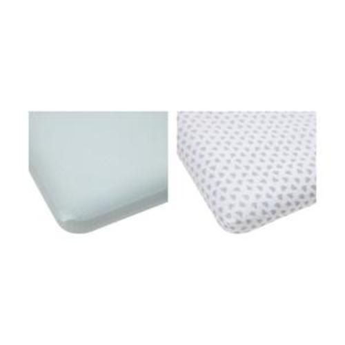 2 Pack 225 Thread Count Organic Cotton Fitted Cot Sheets - Bears and Dotted Lines
