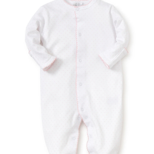 White with Pink Dot Footie