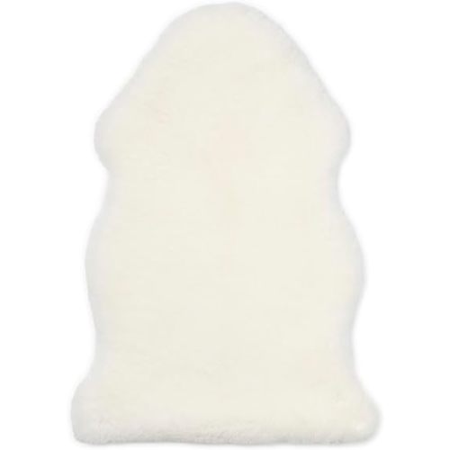 Nordic Sheep Baby Sheepskin 2x3.1 ft | Real Sheepskin Rug Temperature regulating for Strollers | Perfect as Fluffy Rug for The Baby Room | Comfortable as Chair Cover | Color: White