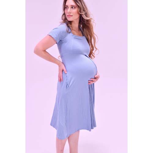 Cassidy Labor & Postpartum Gown Periwinkle