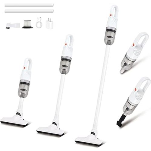 Handheld Vacuum Cleaner,Ultra-Lightweight Mini Portable Vacuums for Home, 6 in 1 Stick Vac Cleaners for Car,Pet Hair(White Cordless)