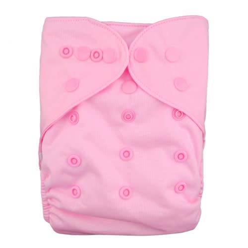 Reusable Cloth Diaper Cover with Snap Closure Cloth Diaper Shell for Prefold Flat or Fitted Diaper Inserts-Pink(DC-B18)