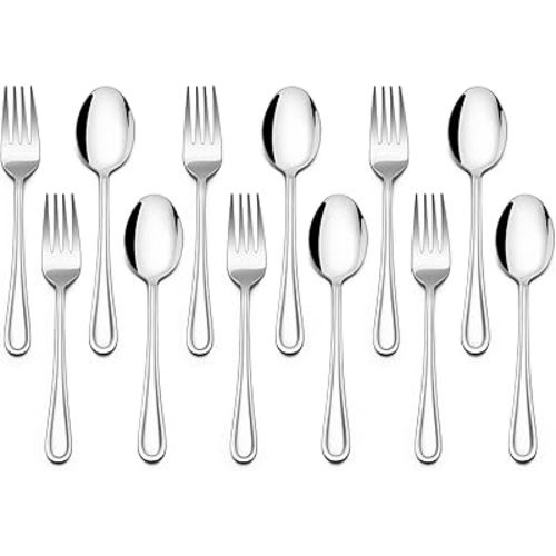 E-far 12-Piece Toddler Silverware, Stainless Steel Kids Utensils Sets