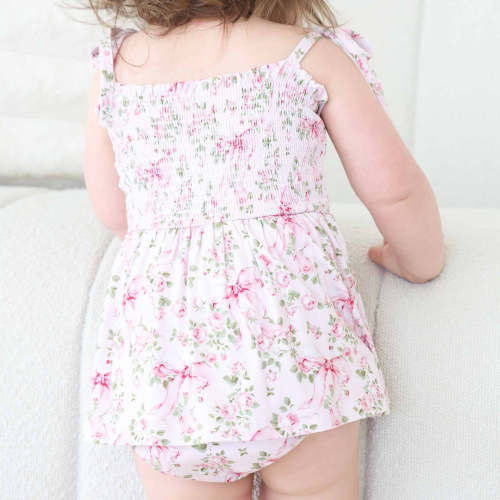 Smocked Twirl Bodysuit | Bows in Bloom