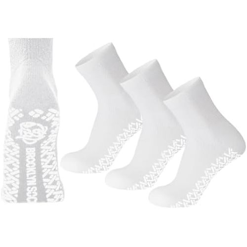 Non-Skid Cotton Ankle Socks, Non-Binding Neuropathy Diabetic Quarter Socks, 3-6 - 12 Pairs Pack
