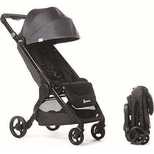 Ergobaby Metro+ Compact Baby Stroller, Lightweight Umbrella Stroller Folds Down for Overhead Airplane Storage (Carries up to 50 lbs), Car Seat Compatible, Slate Grey
