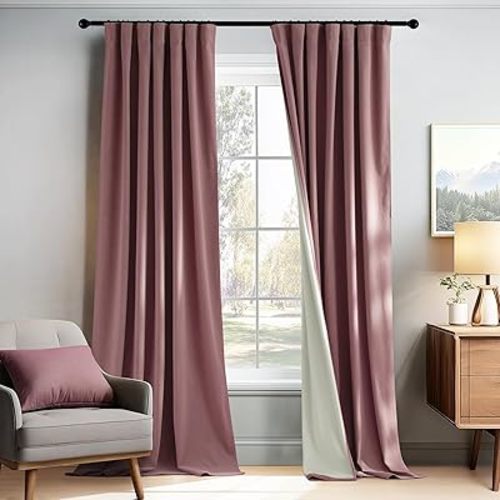 PONY DANCE 100% Blackout Curtains for Nursery Bedroom 96 inches Long, 2 Pcs