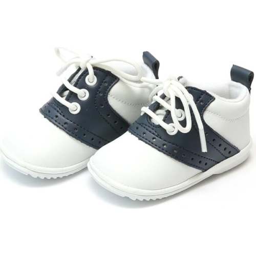 Austin Leather Saddle Oxford Shoe (Baby), White/Navy - L'Amour | Maisonette