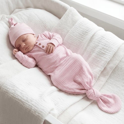Knotted Gown Pink Stripe
