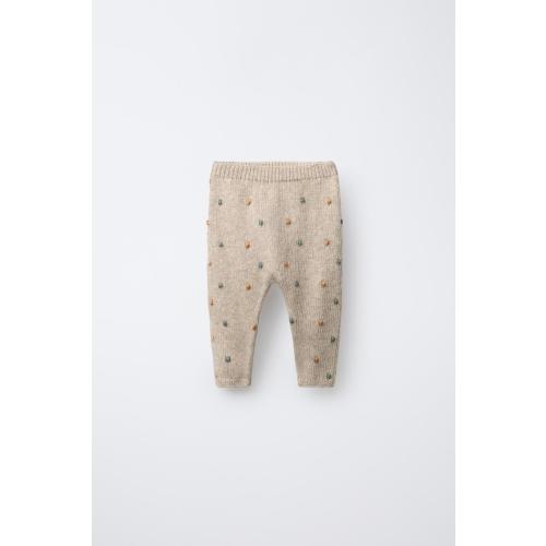 BEADED KNIT PANTS - Light beige | ZARA United States