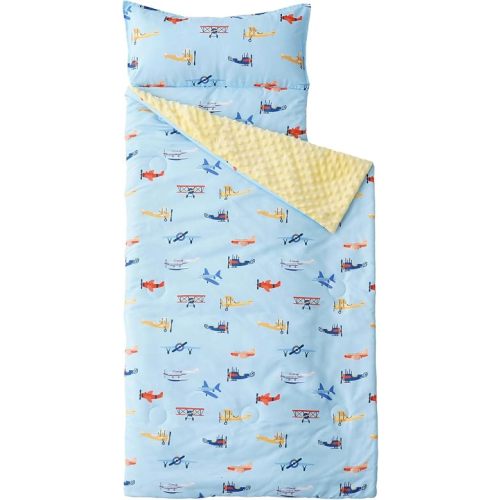 Bunnikins & Clover Toddler Nap Mat with Removable Pillow, Nap Mats for Preschool, Easy Clean Toddler Nap Pad for Kindergarten, Kids Sleeping Bag for Travel Camping