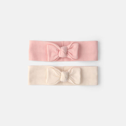 Baby Girl 2-Pack Headbands - Pink/Ivory | Carter’s Oshkosh Canada