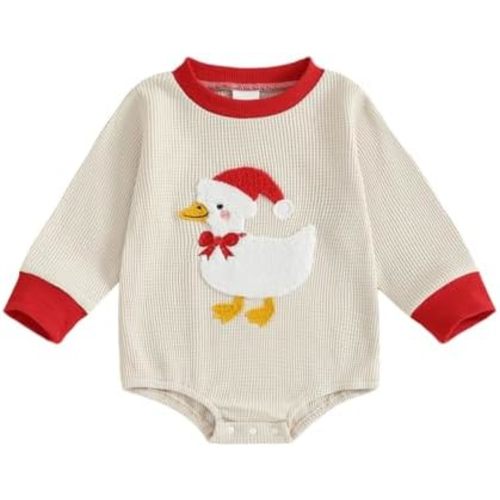 Infant Long Sleeve Bubble Romper Baby Boy Fall Winter Outfits Newborn Waffle Knit Embroidery Bodysuit Clothes